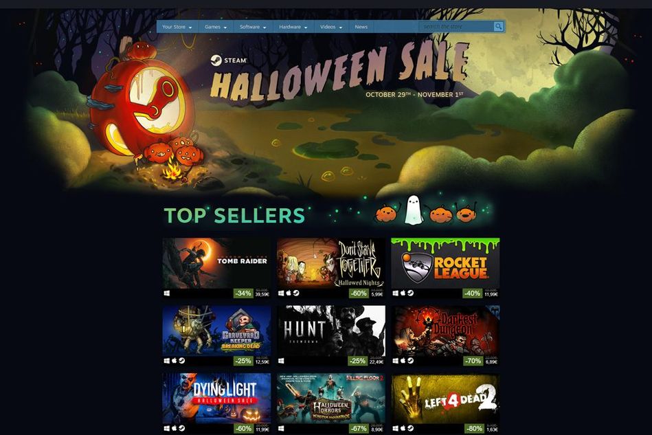 Picture showing discounted games in steam store