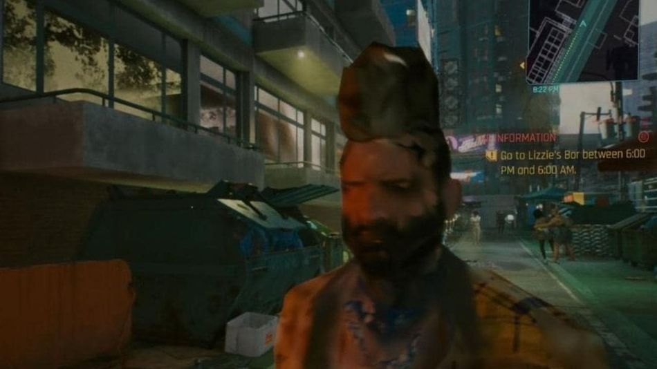 screenshot ofCyberpunk 2077 on PS4