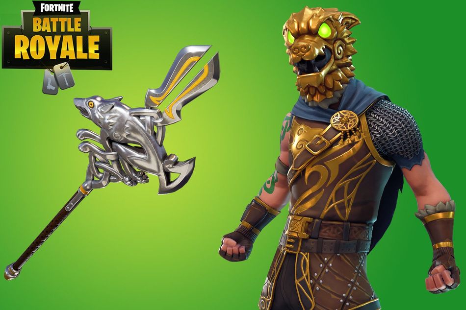 Some nutjob is wearing a scary chinese mask while posing next to a polearm