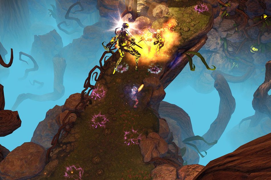 Screenshot of a Titan Quest on an underground bridge
