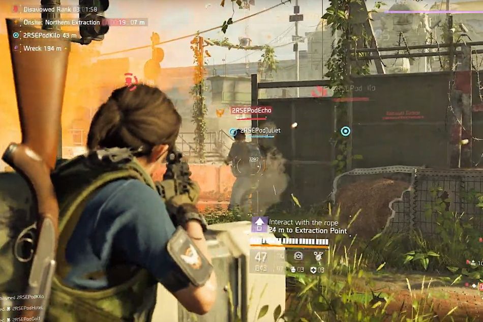 picture showing a female soldier shooting at enemy