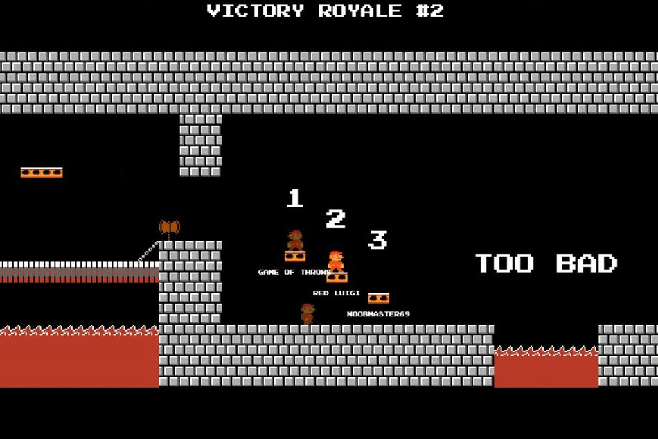 Winning screen in Super Mario Bros. Battle Royale