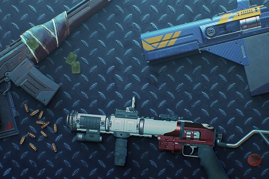 Picture of some weapons in Destiny 2