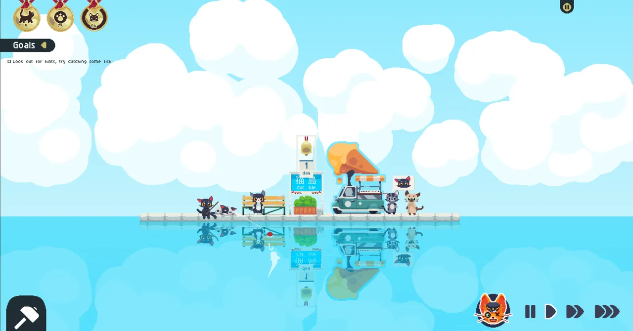 You get to see your island grow and become a cat sanctuary.