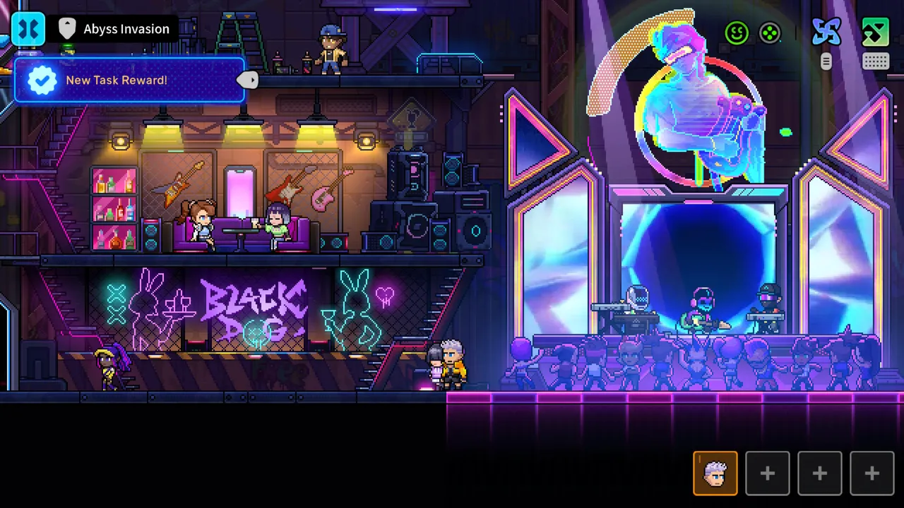 Neon lights are a real highlight of the Neon Abyss 2's design.