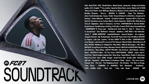 EA SPORTS FC 27 soundtrack features 120 artists from 36 countries, launching with Early Access on September 18 and worldwide release on September 25