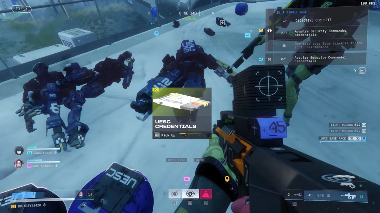 Pick up the USEC credentials to move on to the next part of the contract.