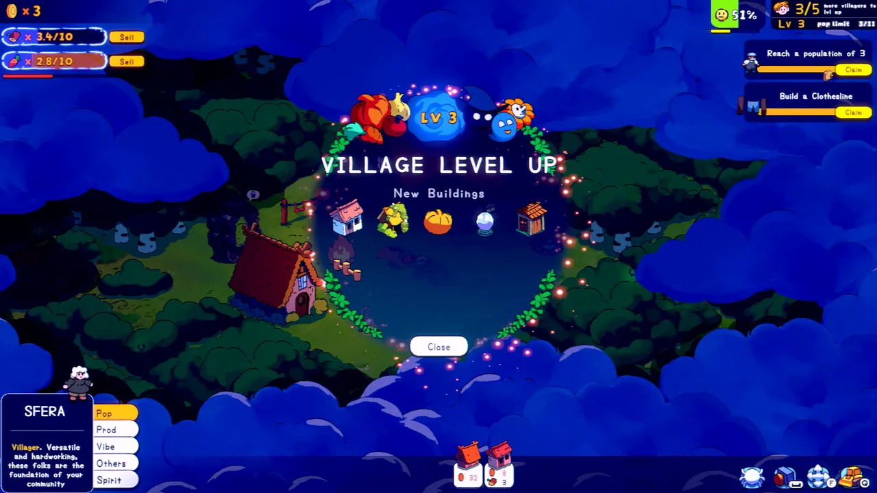 With every level up to your village, you get a variety of new buildings.