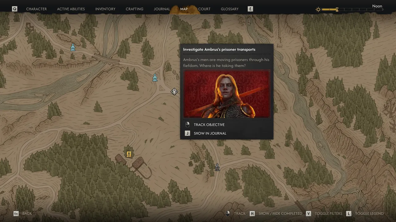 The Blood of Dawnwalker: Investigate Ambrus' prisoner transports - the objective that sets you on the path to meeting Ursul