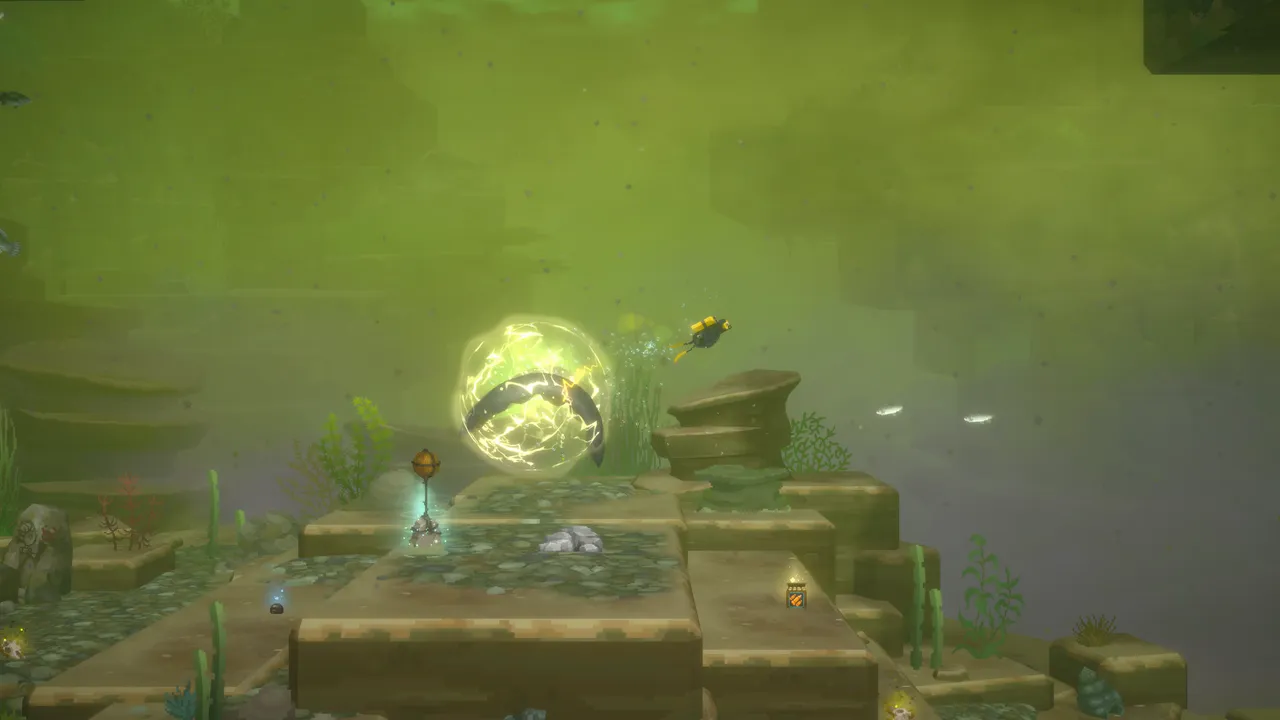 Electric eels are among the new underwater hazards waiting in Intisuyu's depths — handle with care.