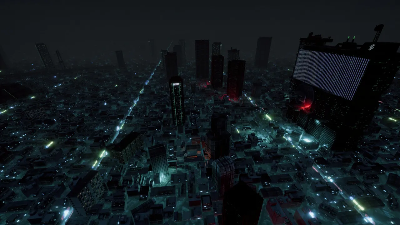 The dying city from above — bleak, cold, and utterly convincing as a world that has already lost.