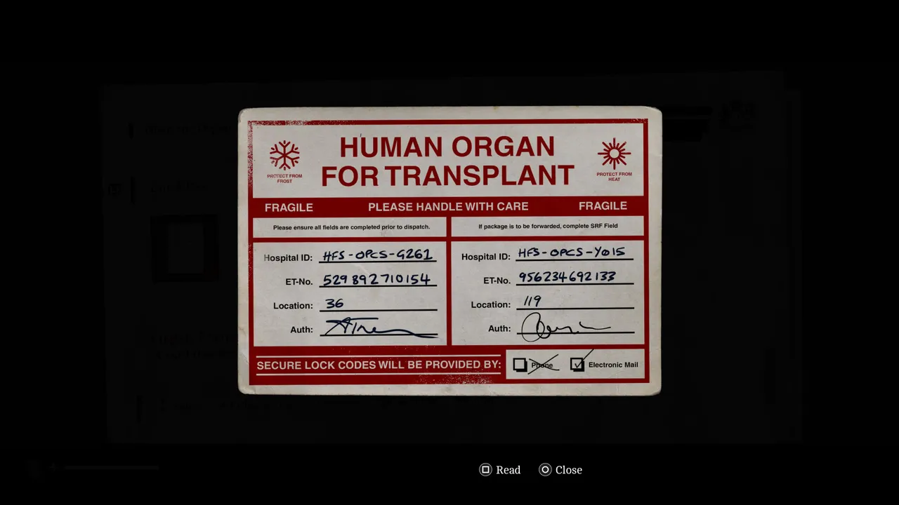 The Human Organ card lists two ET Codes — matching the Hospital ID from the email tells you which one, HFS-OPCS-Y015, is the right side.