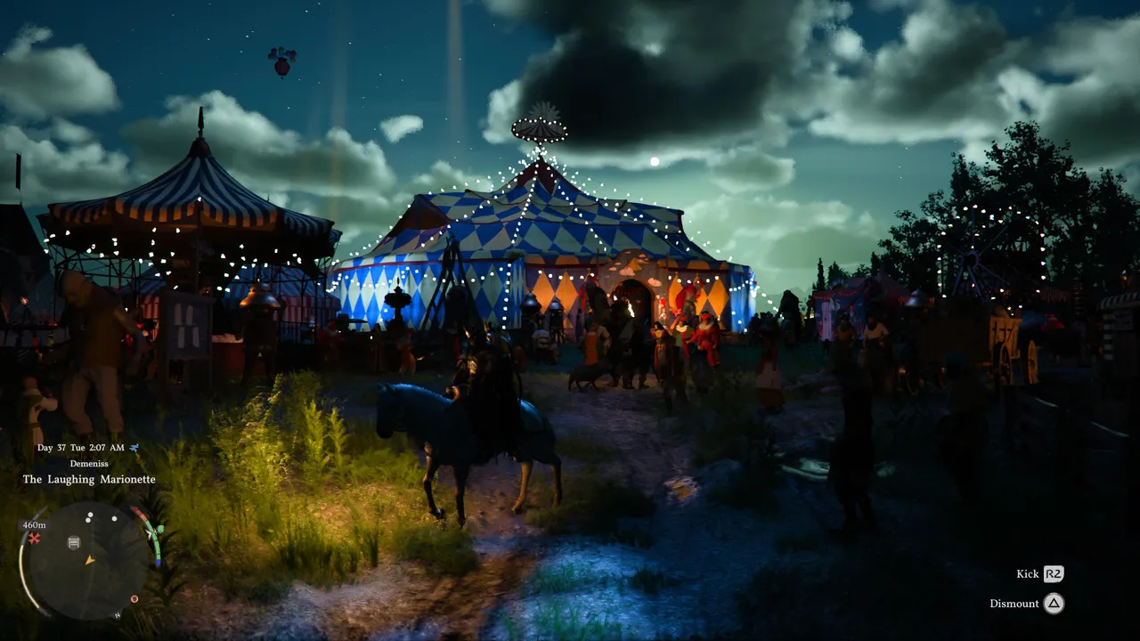 The Laughing Marionette — a travelling carnival that appears out of nowhere and delights it.