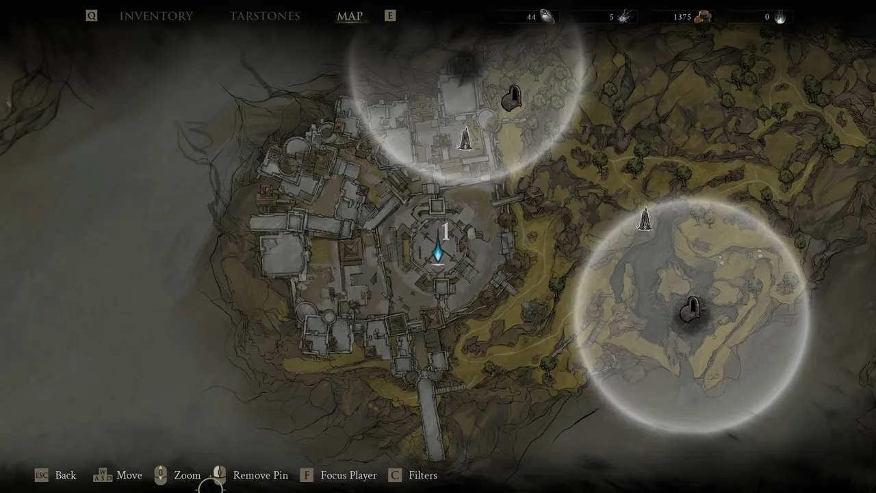 Eredrim's shell location is marked by the pin shown on the map