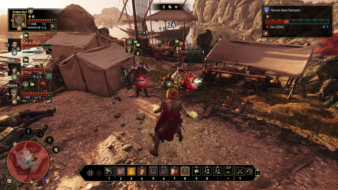 The game draws clear inspiration from Dragon Age Origins' tactical party-based combat