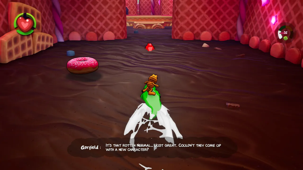 While playing you'll hear Garfield talk a lot, and mostly it's complaints and sarcastic comments.