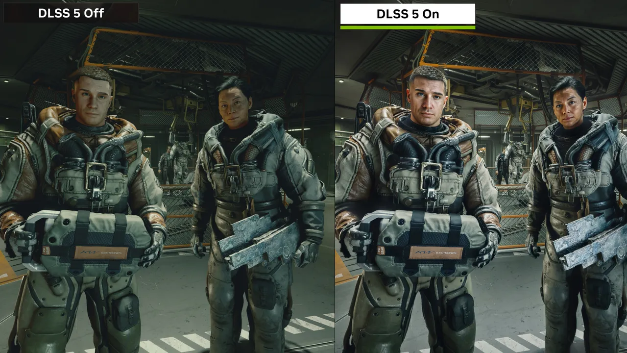 Starfield comparison dlss 5 vs dlss on