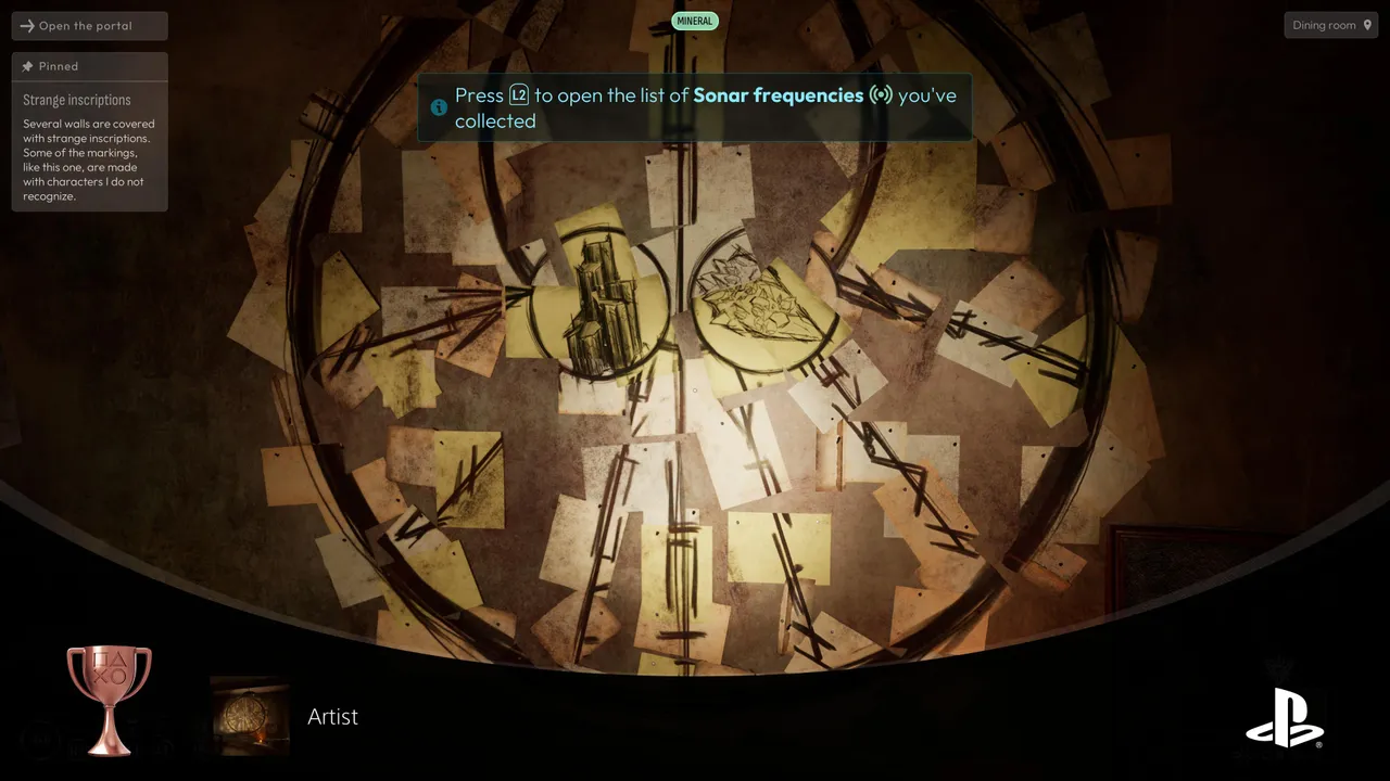 This is what the ritual wall should look like once all five documents are correctly placed. The two shapes visible at the centre show you what stones to look for next.