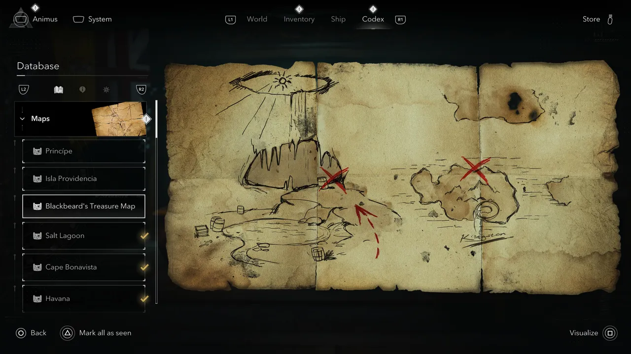 The map gives you only one clear clue: Kingston is labelled on the right side, and the X sits above and to its left. That places the destination at Anotto Bay on the in-game world map.