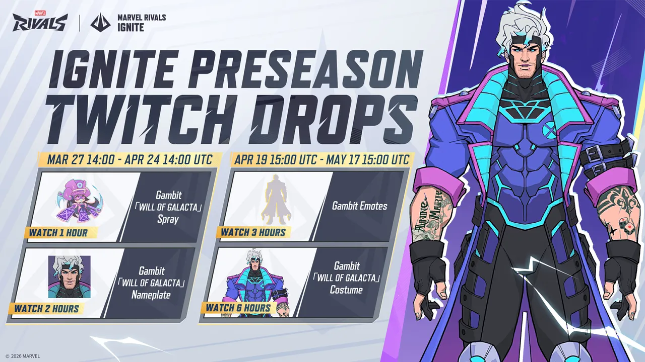 Marvel Rivals Ignite 2026 Preseason Twitch Drops