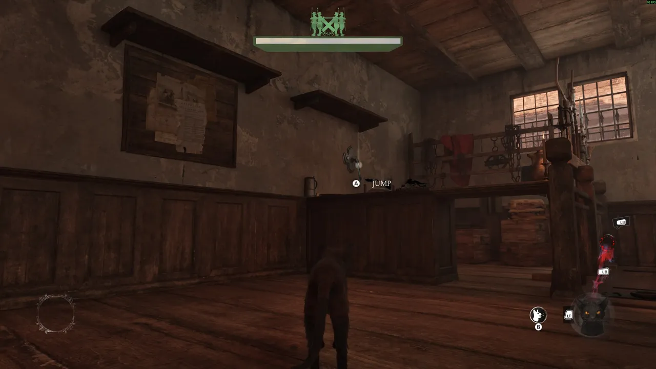 The key to Noa's prison cell is on the wall, next to this small bar.