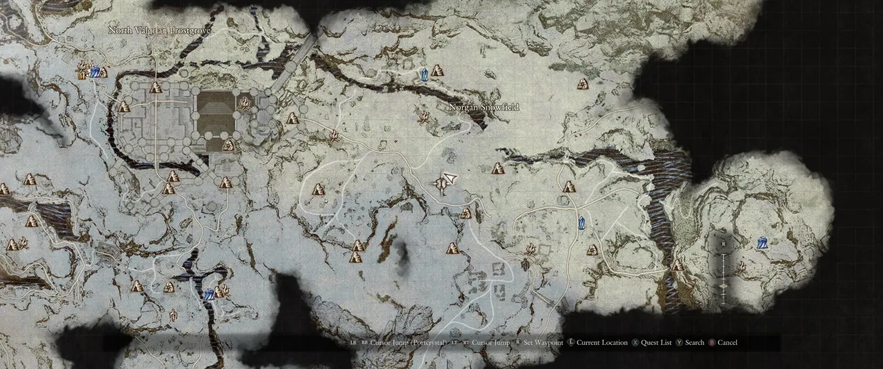 This is the exact spot where the lines overlap and where you'll find a crumbling ice.
