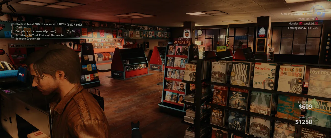 The store looks decent, and the gameplay during the day seems relaxing, contrary to the high adrenaline gameplay at night.