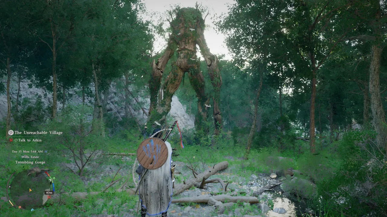 A massive tree creature lurks in Trembling Gorge — one of many surprising encounters