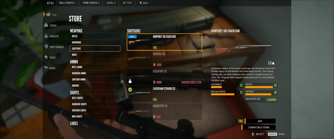 Since I never changed guns while playing theHunter, this actually was a proper challenge because the interface is everything but user-friendly here.