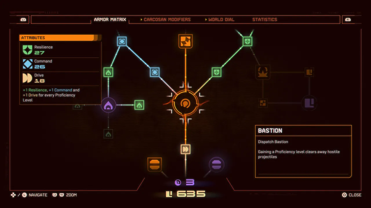 Housemarque introduces the Armor Matrix, a permanent progression system. 