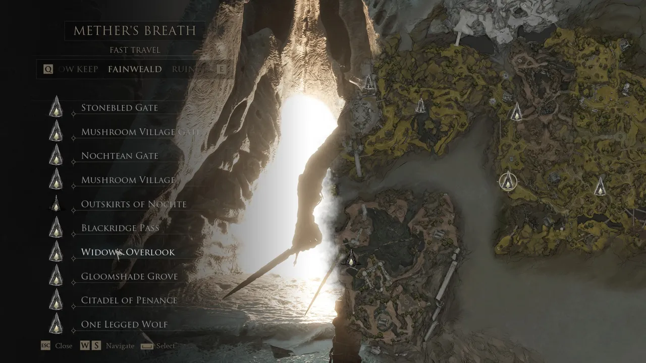 Widow's Overlook is the first beacon players will encounter. Head north from here to find Gorf.