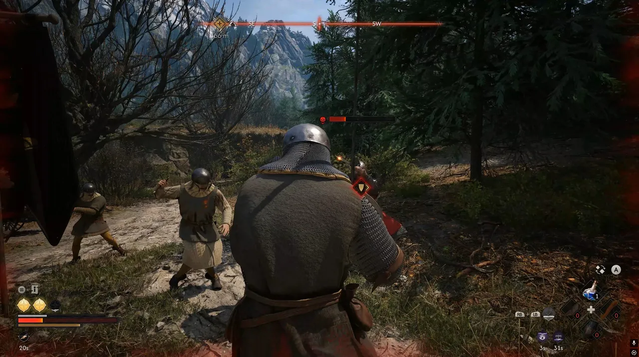This is how camera often works during combat. It makes it impossible to see your character and the enemy you're actually fighting.