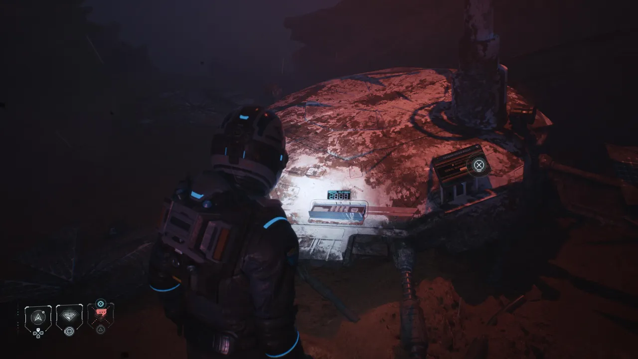 The code input panel sits on top of the probe. Check both sides of the wreckage before entering anything here, or you'll be missing part of the sequence.