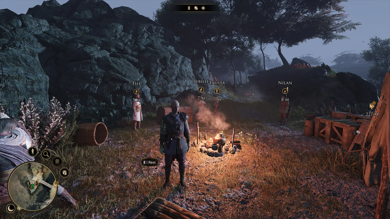 A good old campfire where you can rest and share a word with your companions