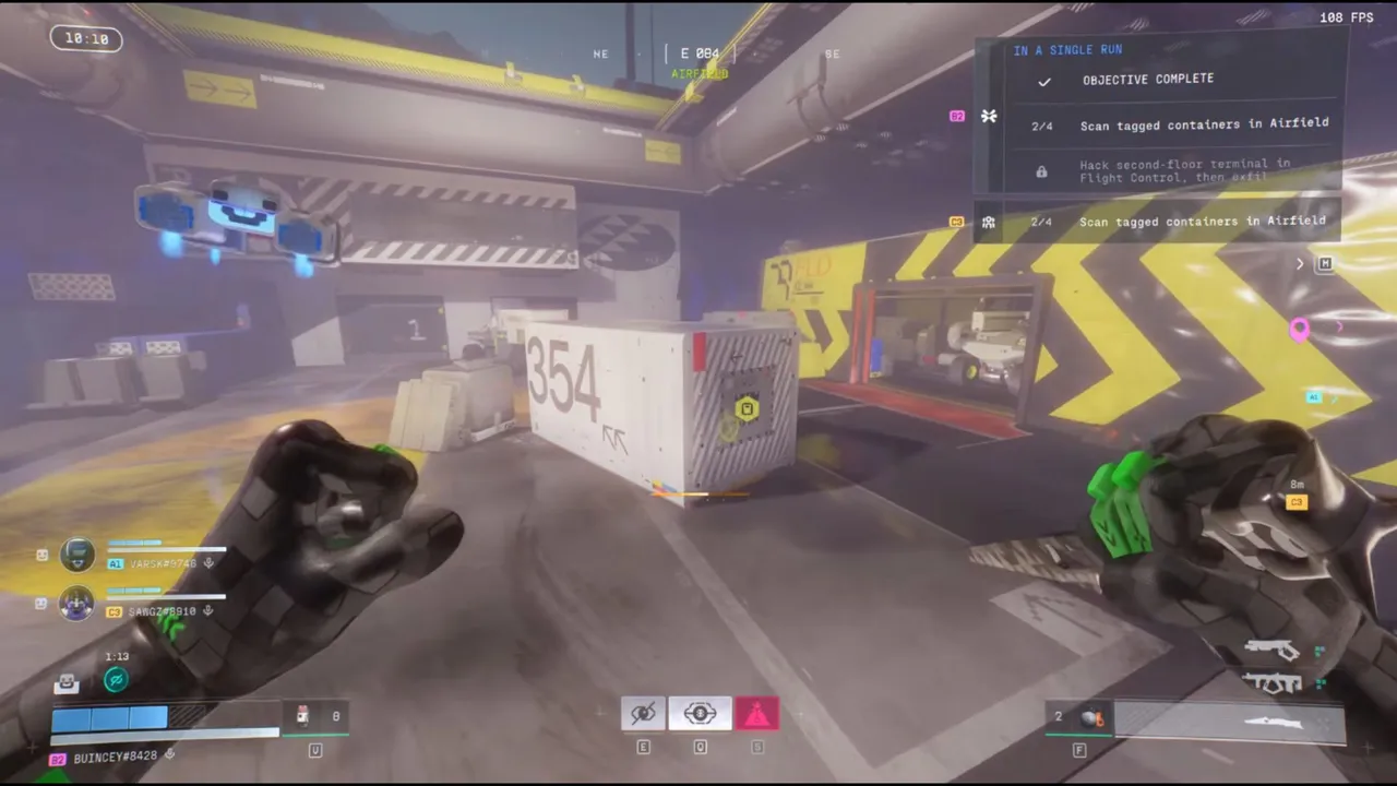 Scan the white containers in Airfield.