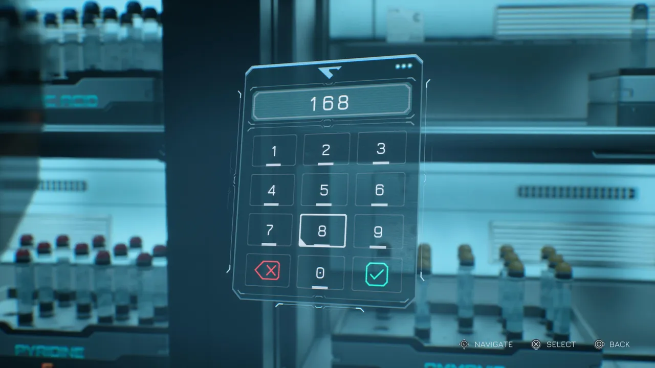 168 is the code. Enter it and the cabinet opens.