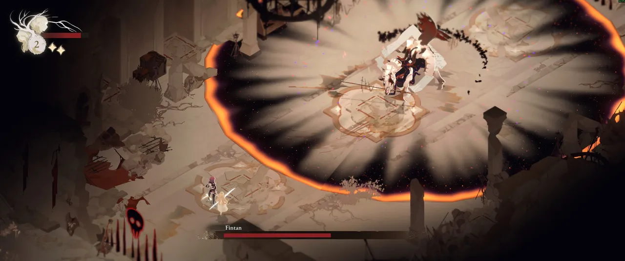 Boss fights like this one against Fintan are where Lunarium's difficulty truly bites