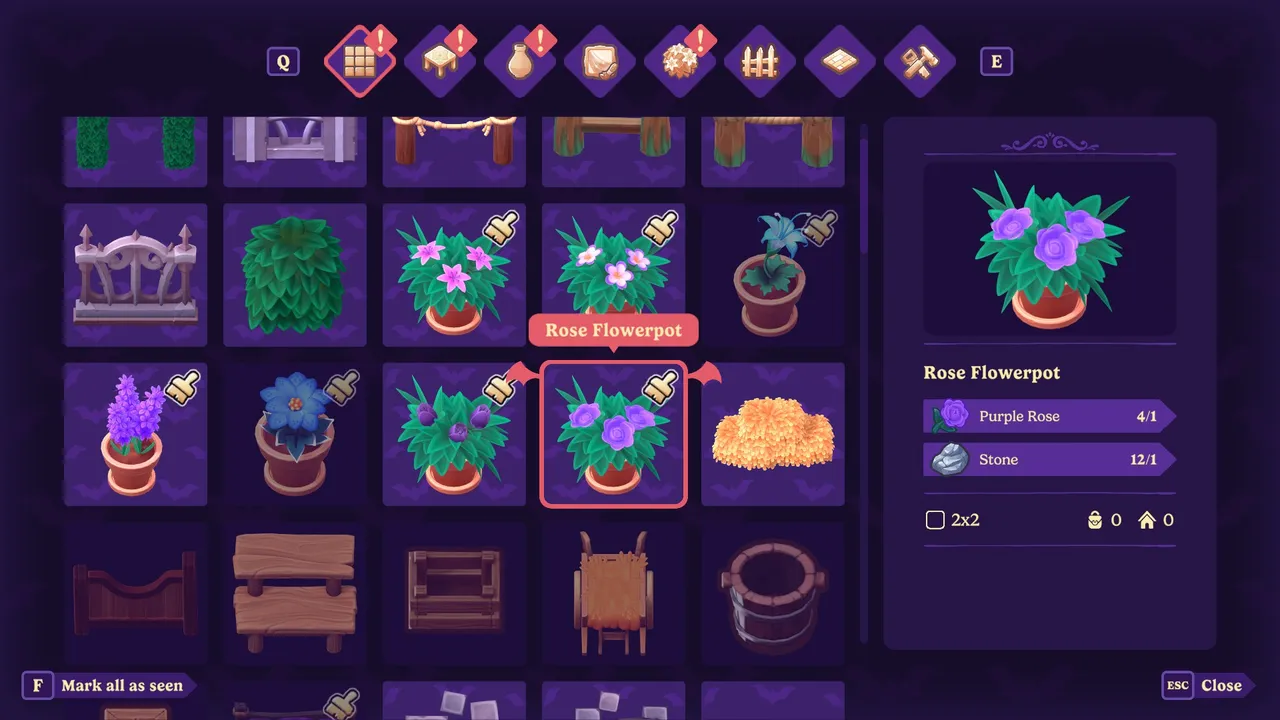 There's plenty to decorate with and craft, though most of it takes a while to afford