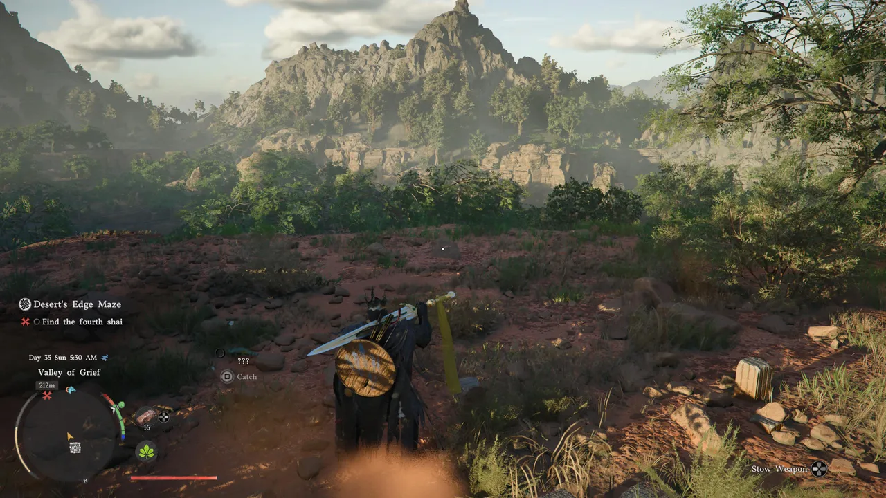 The Valley of Grief, one of the game's more arid and hauntingly beautiful regions.