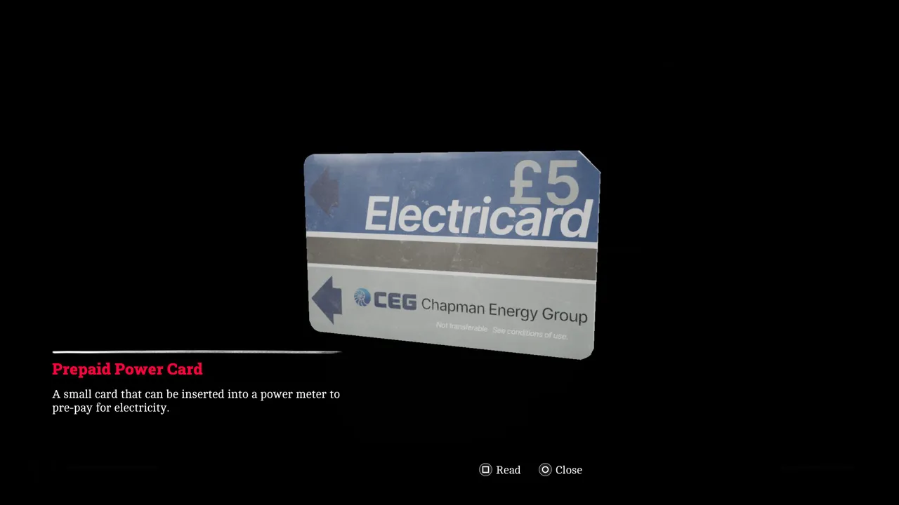 The card itself, sitting in a shop counter rather than anywhere inside Zoe's apartment.