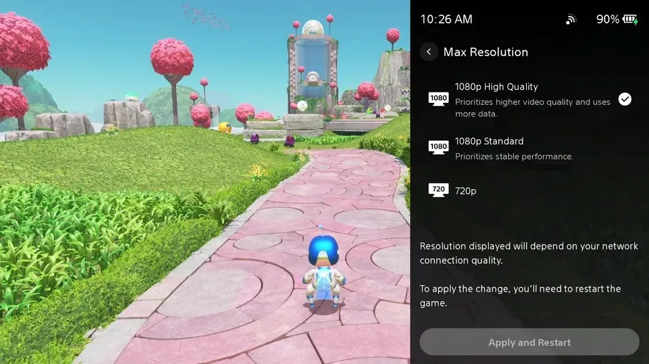 New 1080p High Quality mode enables streaming at higher bitrate for better clarity and smoothness