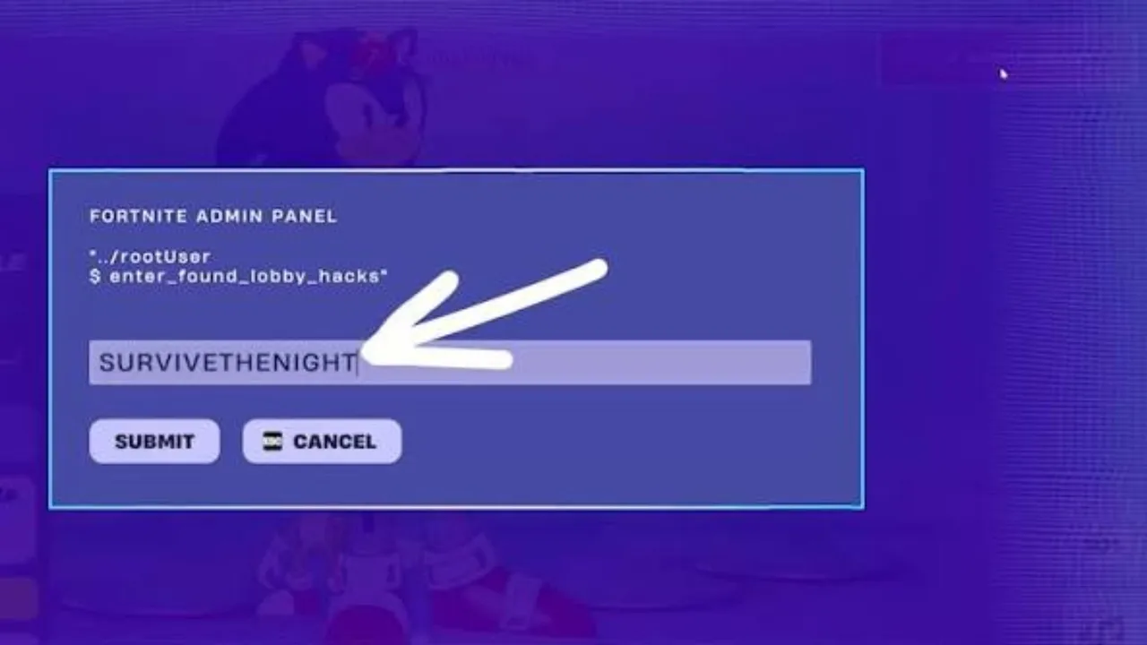 Enter your desired code in the admin panel in Fortnite.