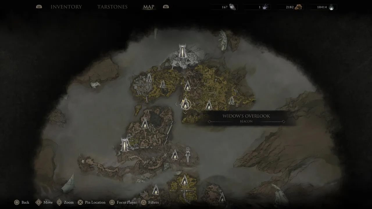 Here is the Widow's Overlook beacon, and it will be a reference point in this guide.