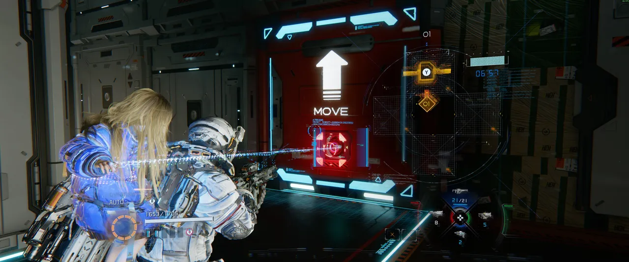 This is the first red box in the sequence. Hack it forward as part of the main mission, then do the same with the second. After that, stop and look up before moving on.