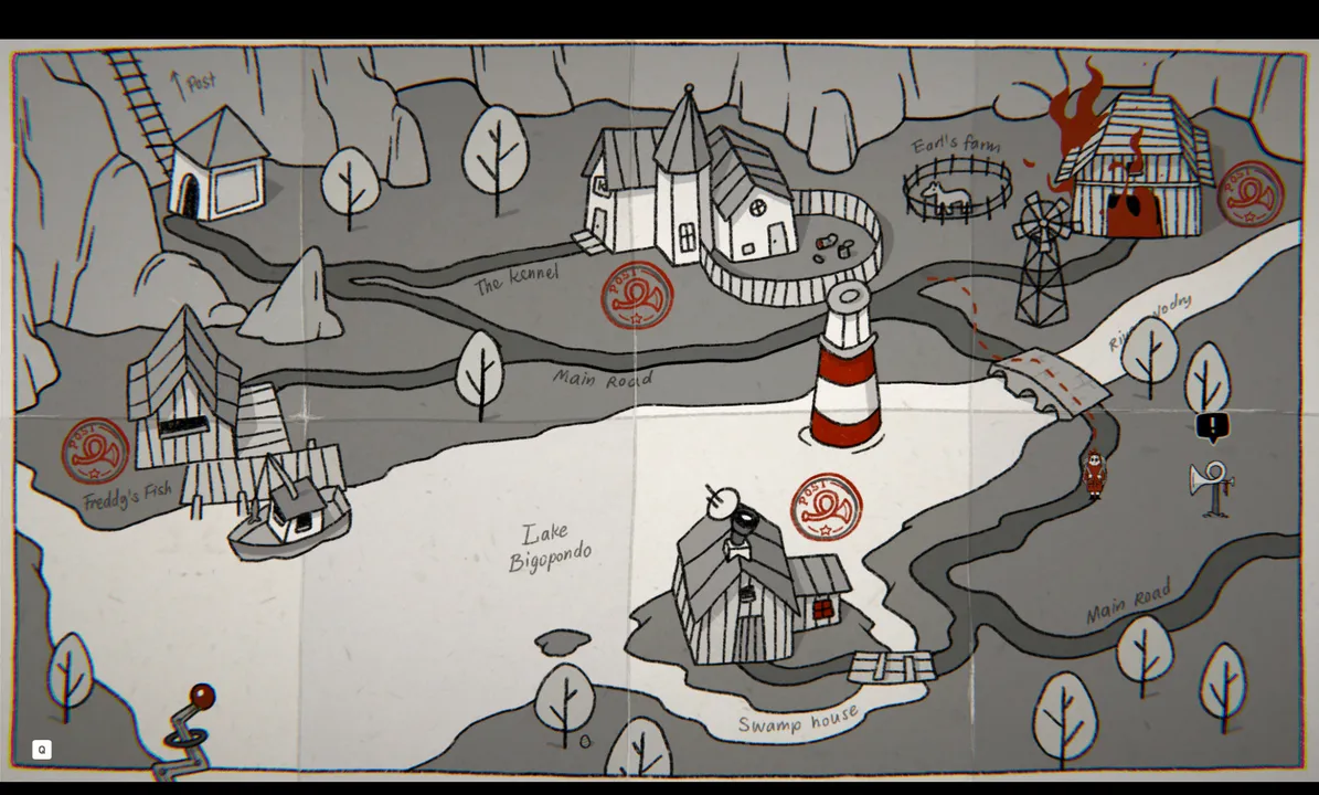 Each time you finish a chapter, Tom blows the horn and the story moves forward.