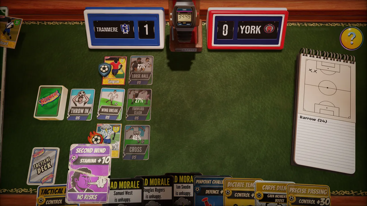 Matches play out as card battles where you lay down attack, control, and defensive cards to outsmart your opponent.