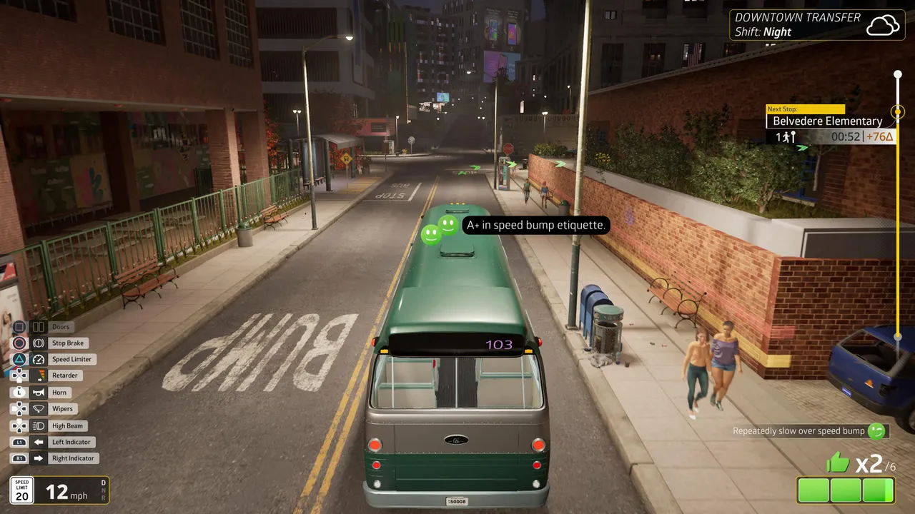 In Bus Bound, you'll have to pay attention to speed limits, braking smoothly, and carefully going over speed bumps.