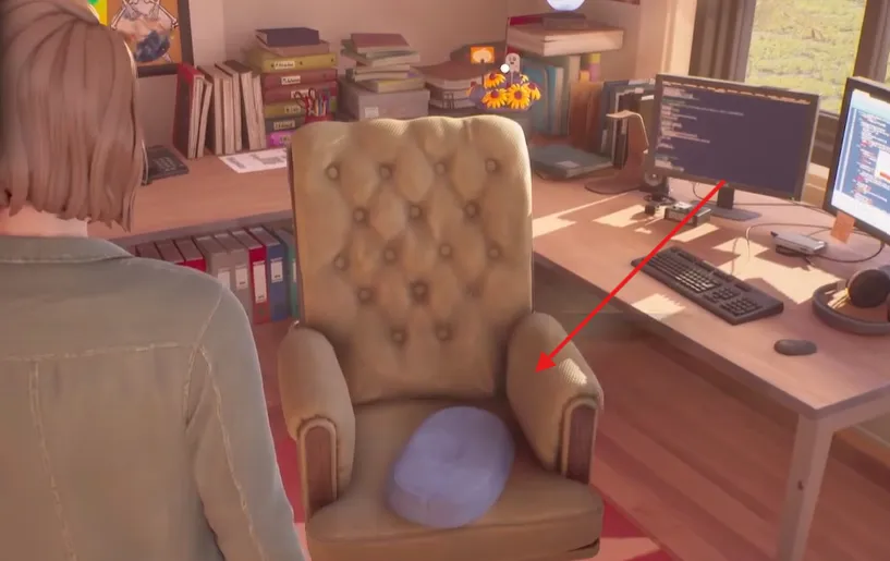 Grab the cushion from the chair and use it as padding.