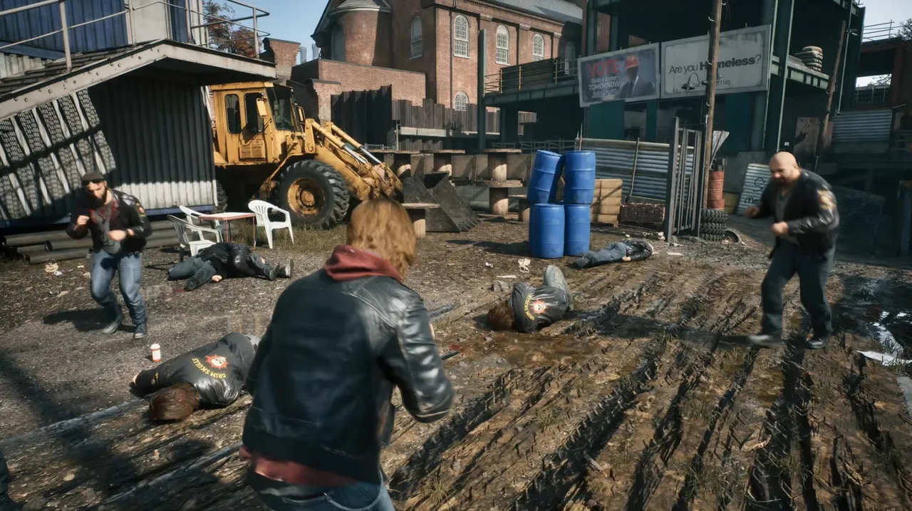 samson screenshot showing fighting in a construction yard