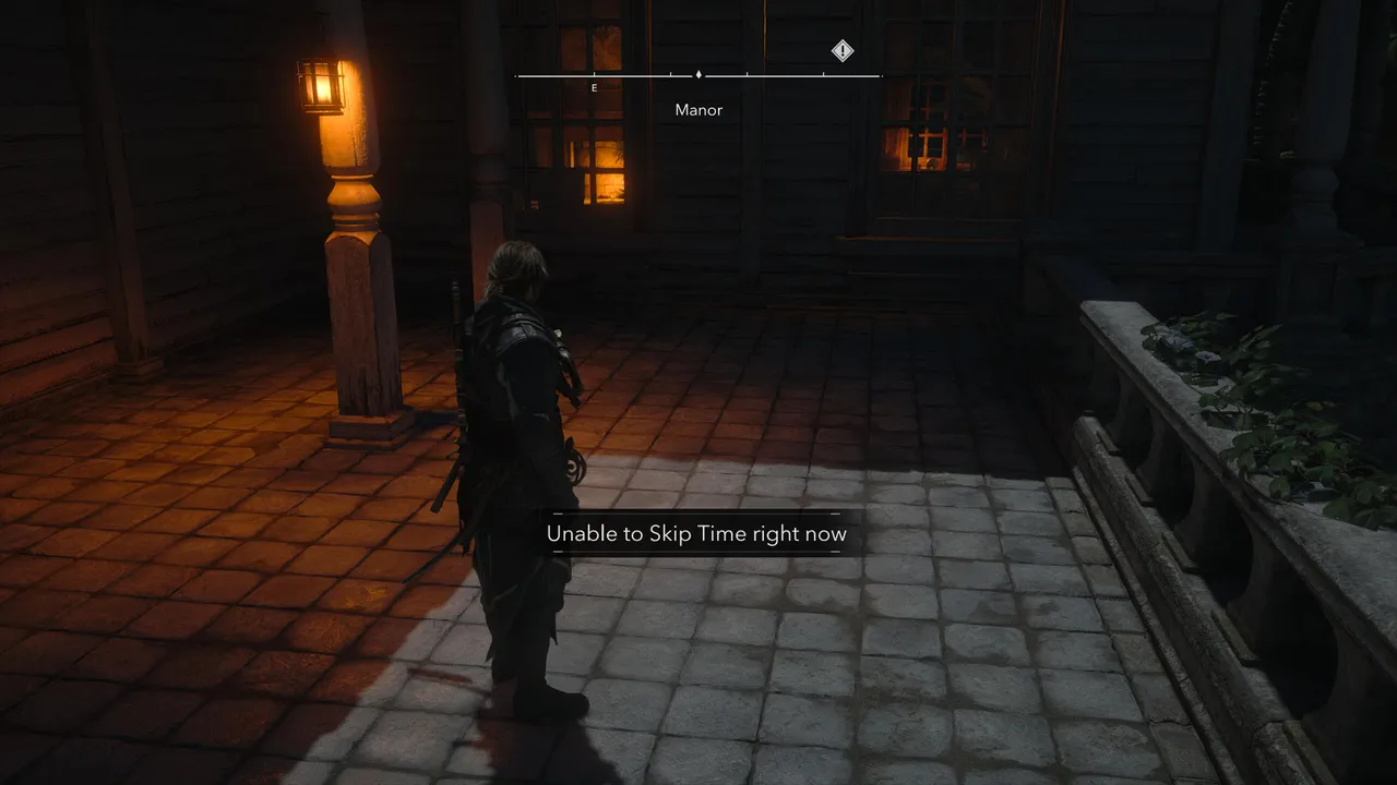 This message appears whenever the conditions for advancing time aren't met. Step onto natural ground and make sure you're not in a restricted area before trying again.